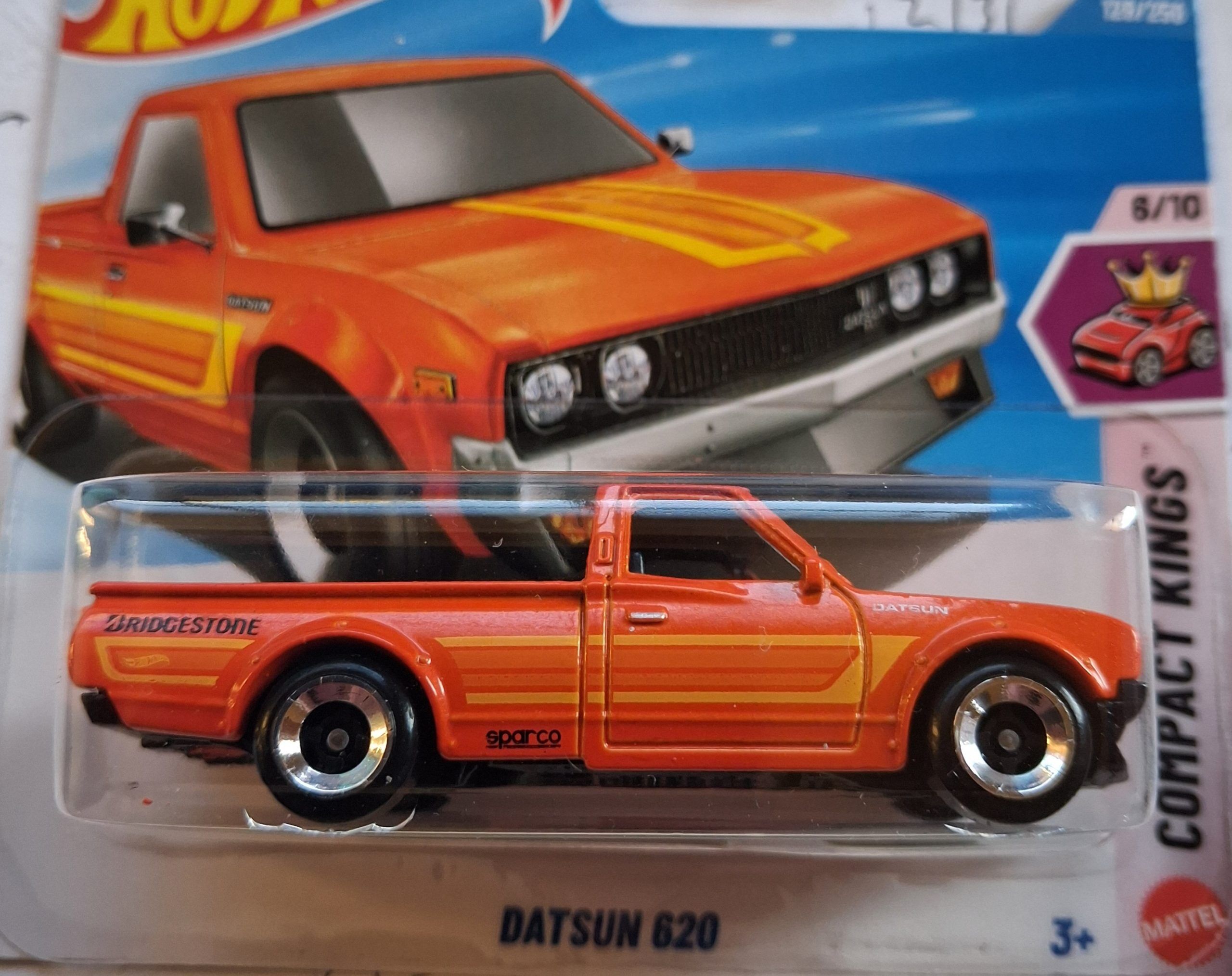 Shop the Hot Wheels Datsun 620 diecast pickup truck. Available in mainline, Car Culture premium, and Super Treasure Hunt editions. 1:64 scale, authentic JDM detail. Perfect for collectors.